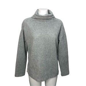 Zella Light Grey Cowl Neck Sweater Split Hem Size Small Activewear Casual